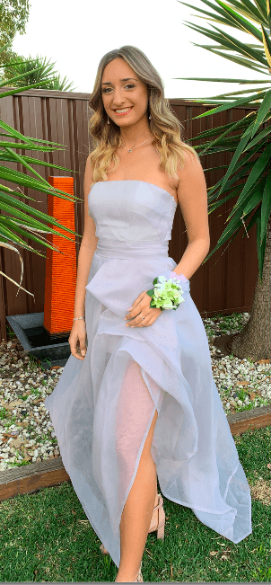 Elle Zeitoune Hazel Dove Dress Grey Size 6 - Image 5