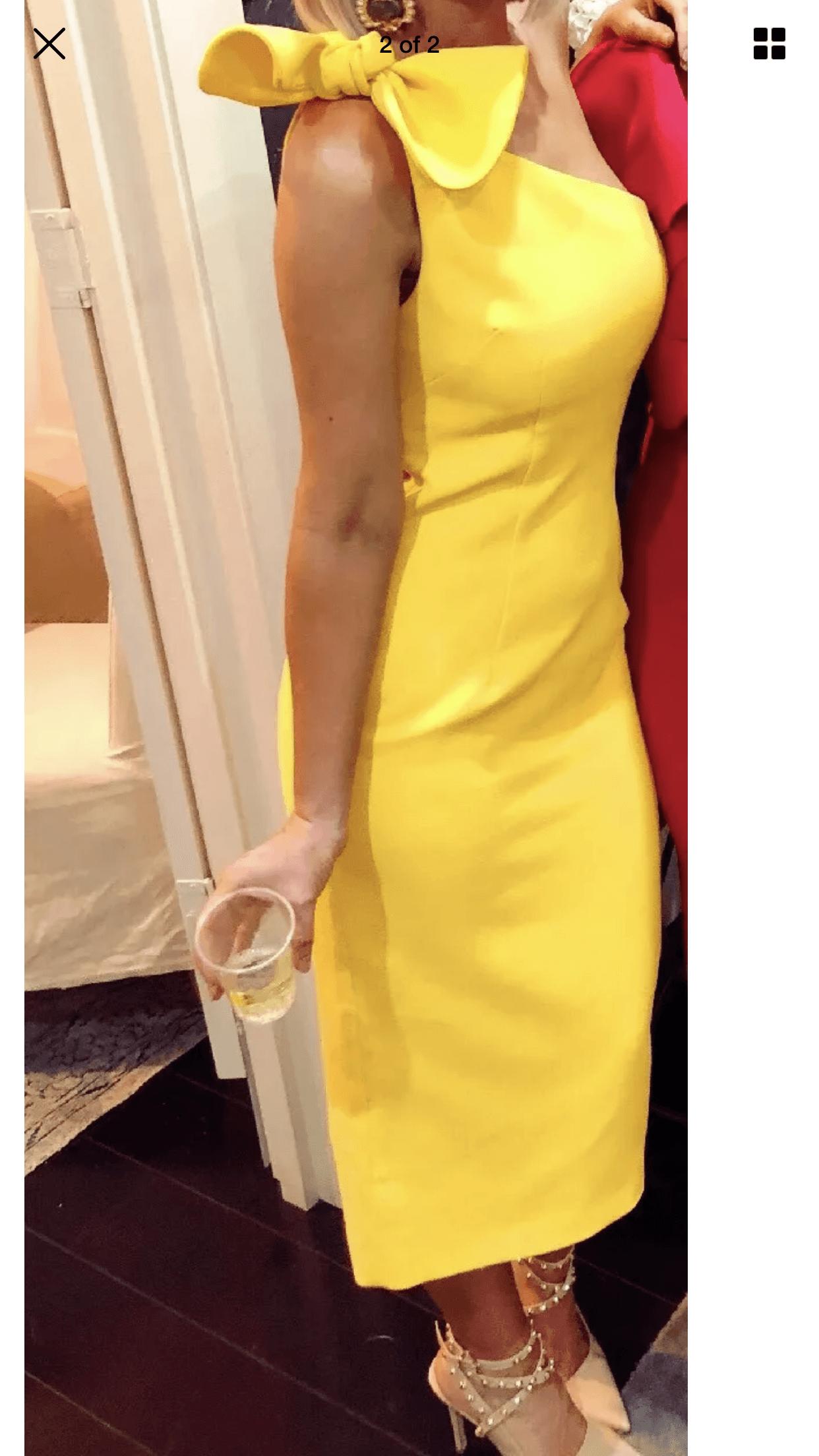 By Johnny Pollen Tie Midi Dress Yellow Size 8 - Image 2