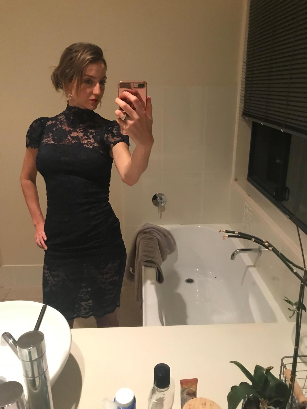 Ganni Flynn Stretch-Lace Turtleneck Dress size 6 - Image 7