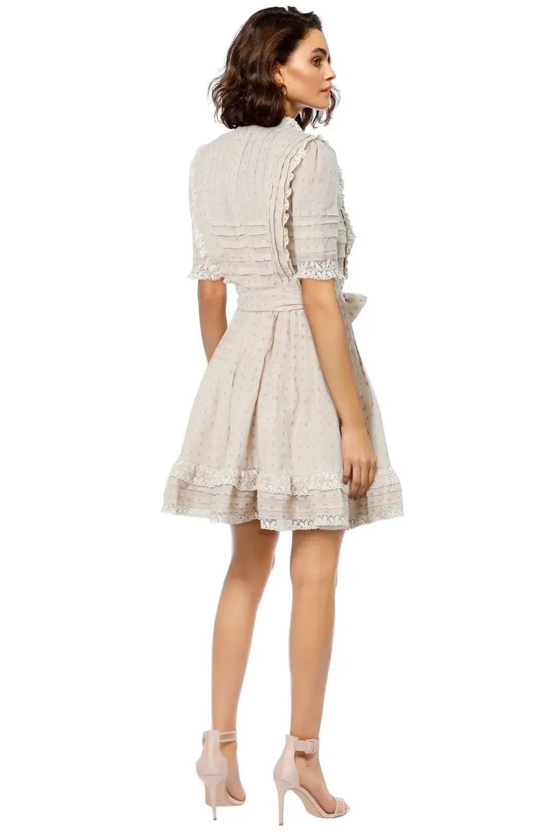 Zimmermann Helm Dot Frill Mini Dress Cream Size 8 - Image 2
