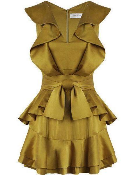Zimmermann Winsome Flounce Mini Dress Citrus Size 8 - Image 2