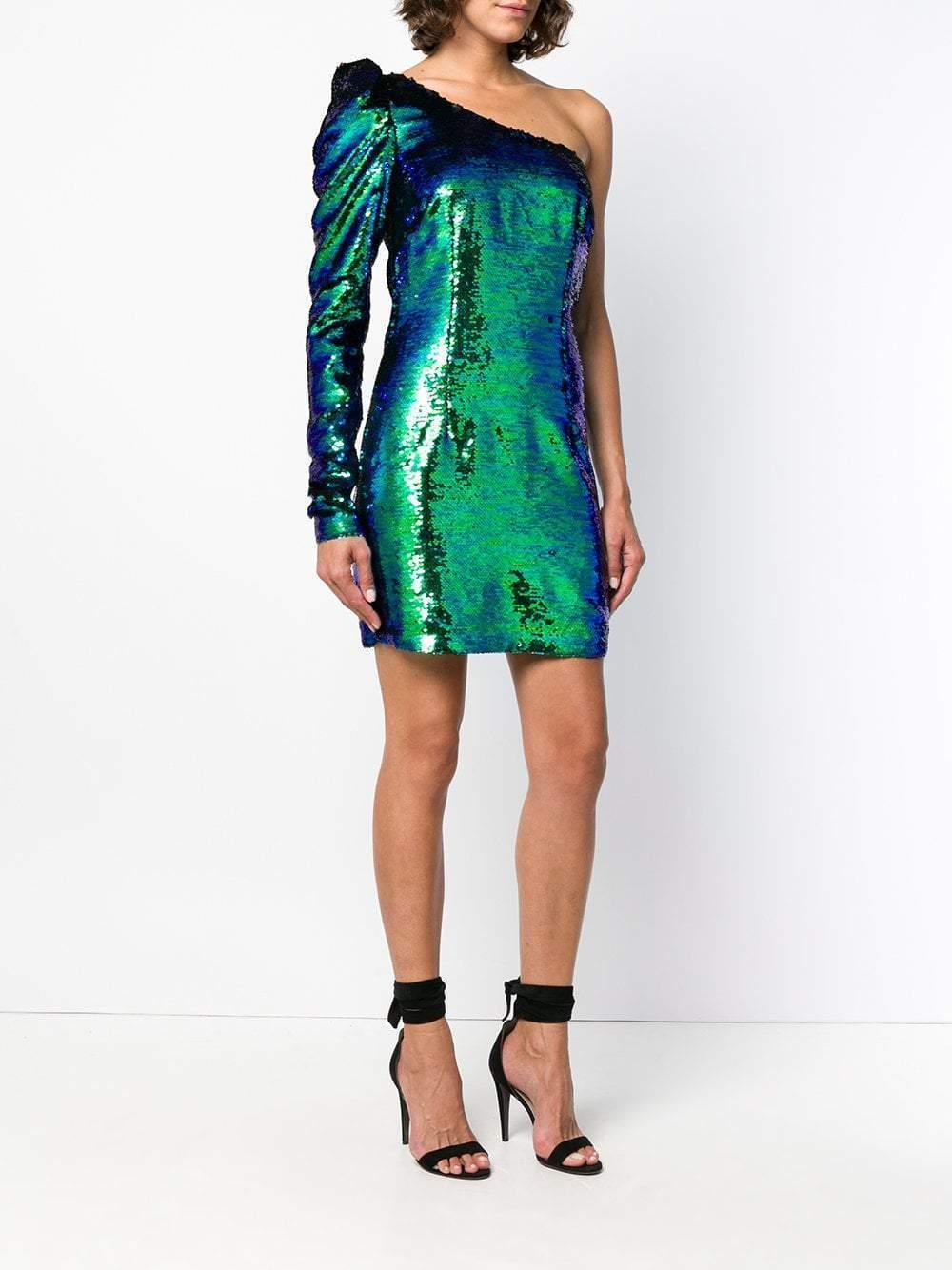 Amen Sequin Mini Dress Green Size 8  - Image 1