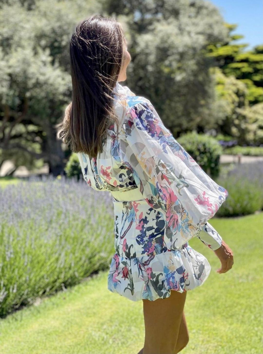 Mackenzie Mode Seeing Stars Mini Dress Geo White Size 6 for rent on The Volte - main image