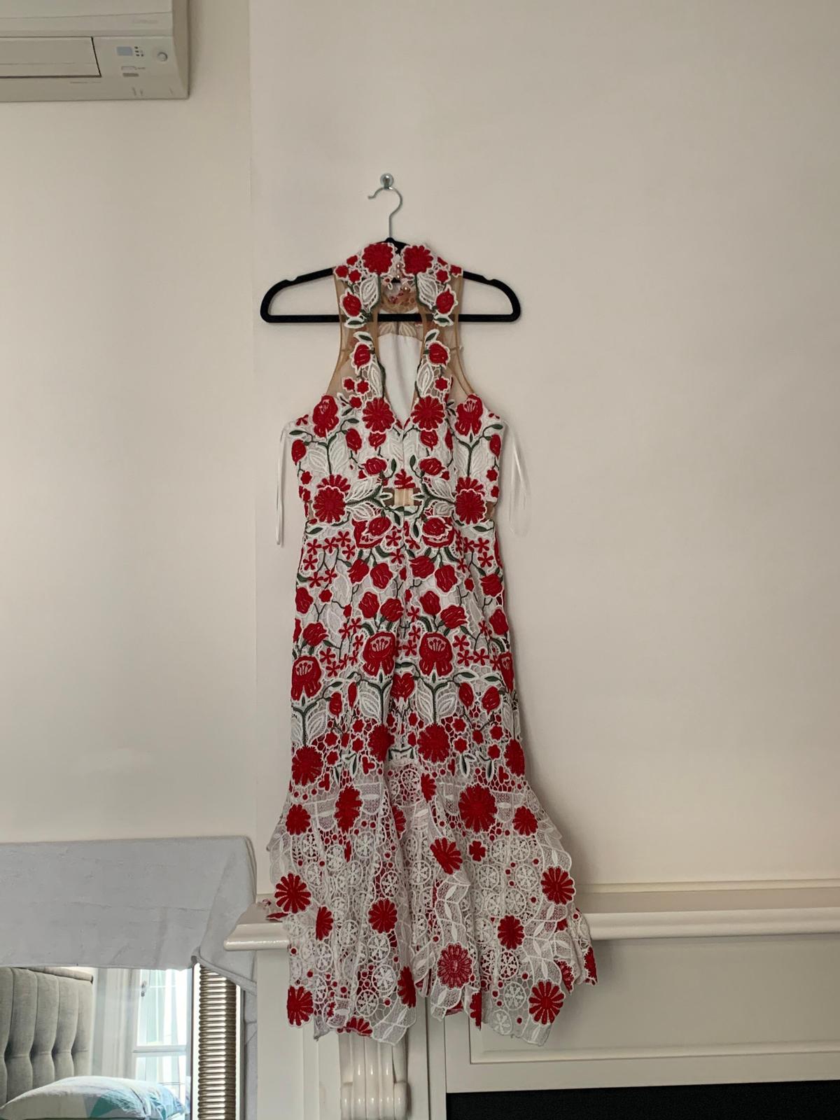 Thurley English Rose Midi White Dress  Size 8 - Image 3