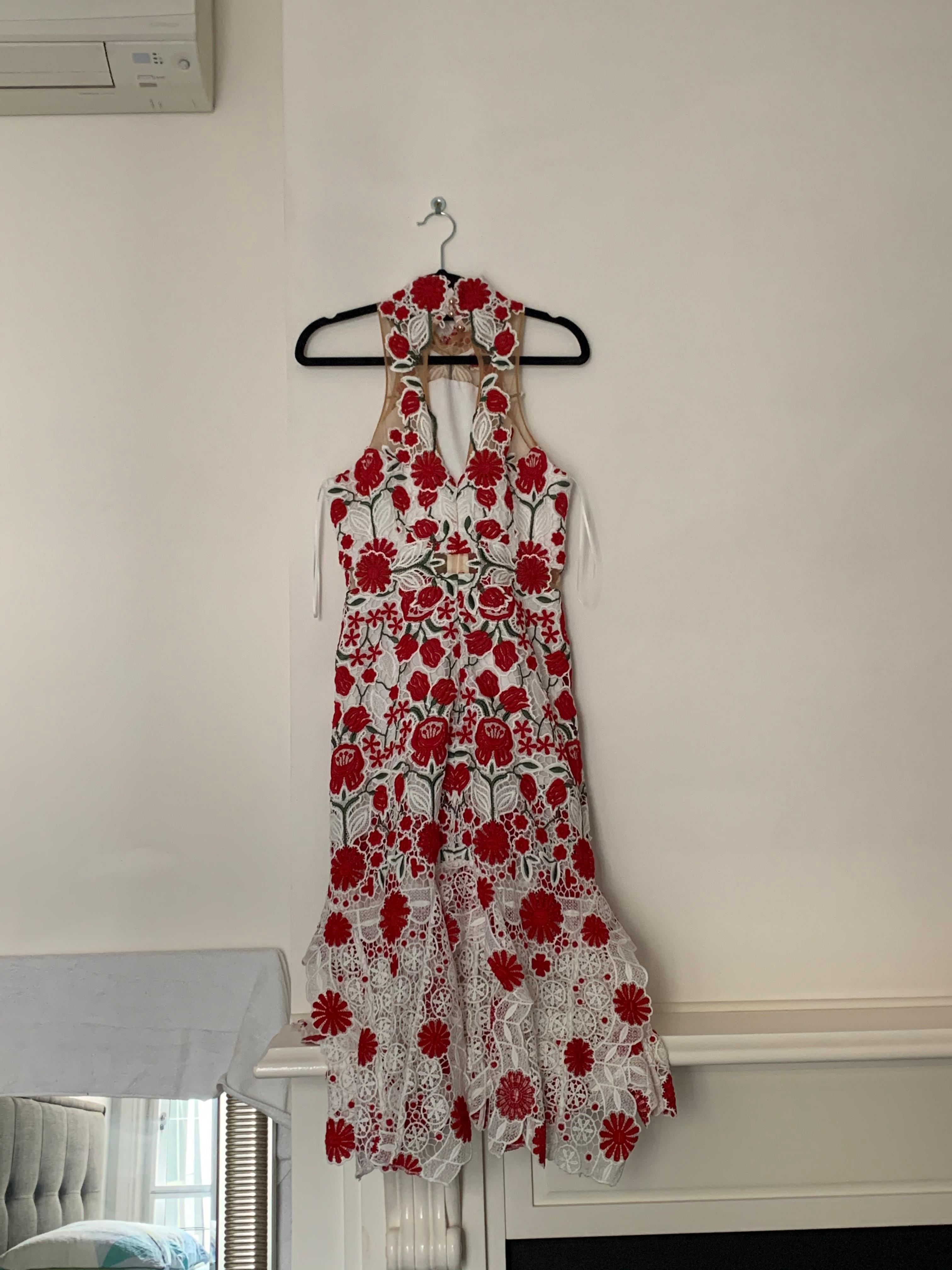 Thurley English Rose Midi White Dress  Size 8 - Image 3