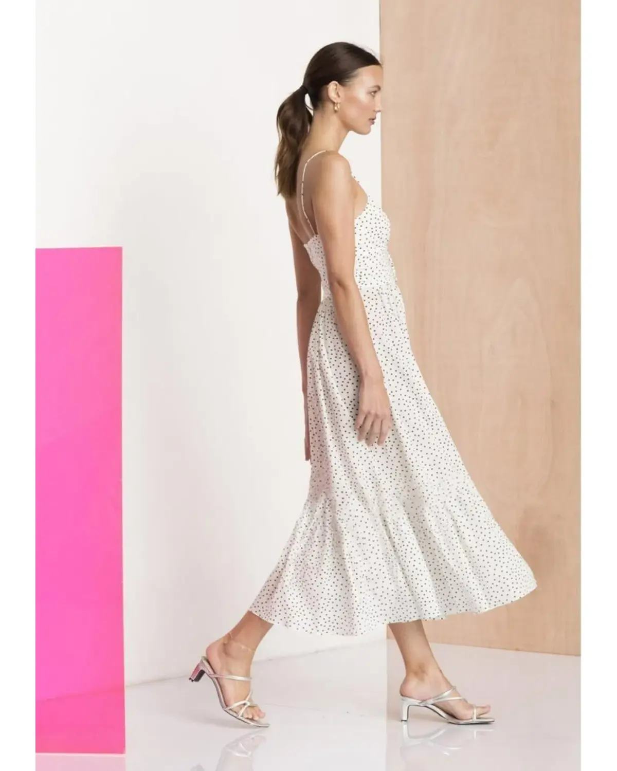 Bec & Bridge Miss Frenchie Midi Dress Polka Dot Size AU 8 - Image 2