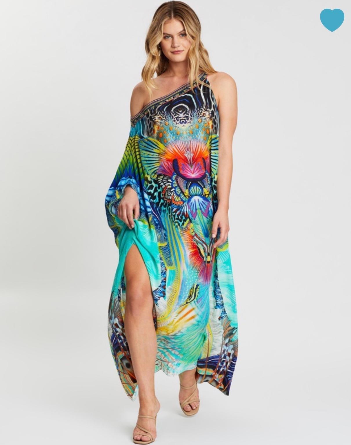 Camilla One Shoulder Kaftan Print Size 8 - Image 1
