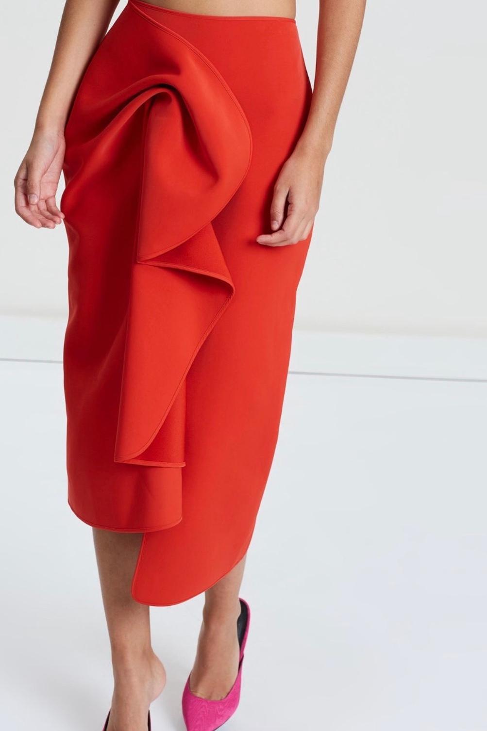 Acler Crawford Top Size 6 and Skirt Size 8 Set Tangerine - Image 4