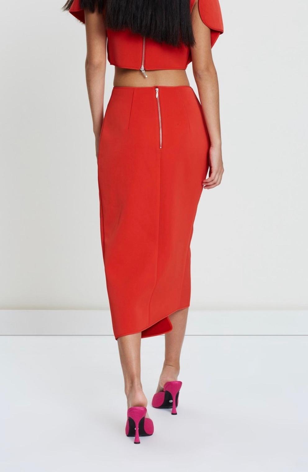 Acler Crawford Top Size 6 and Skirt Size 8 Set Tangerine - Image 5