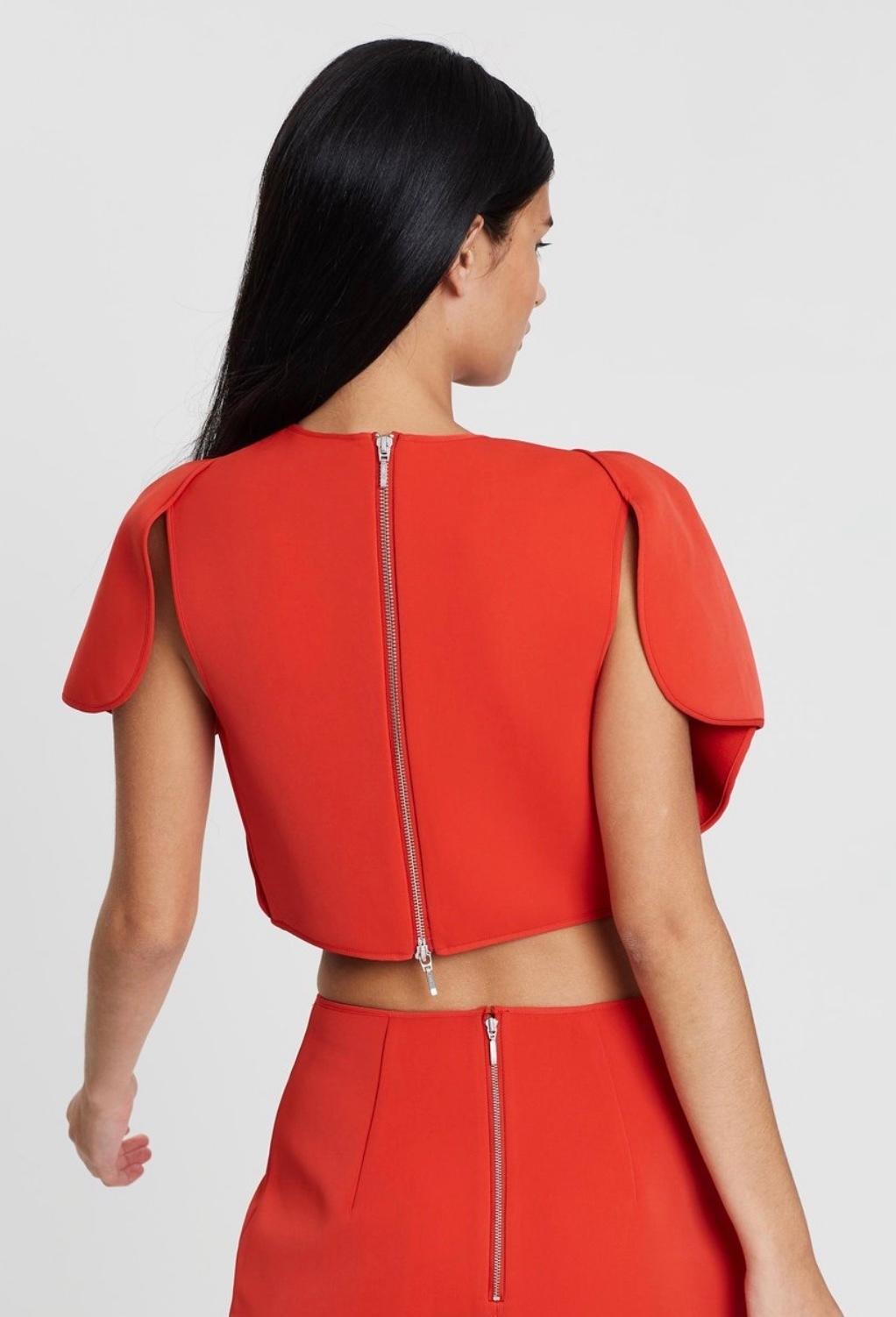 Acler Crawford Top Size 6 and Skirt Size 8 Set Tangerine - Image 3