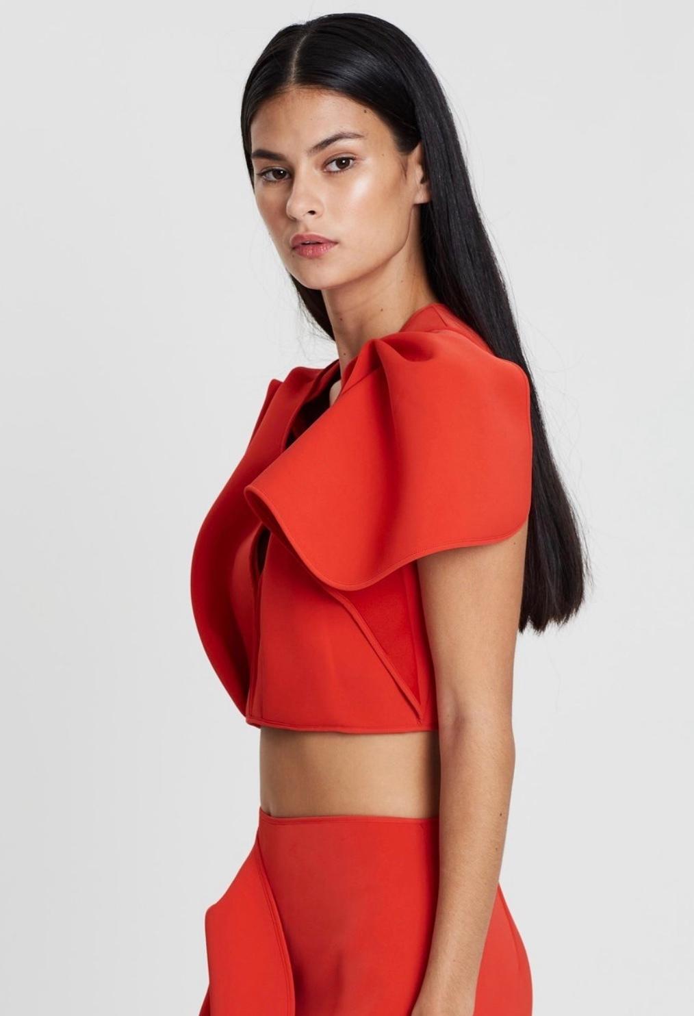 Acler Crawford Top Size 6 and Skirt Size 8 Set Tangerine - Image 2