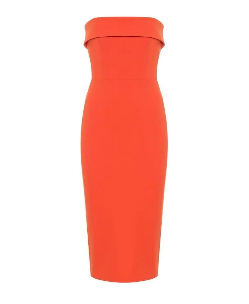 Alex Perry Audra Crêpe Dress Orange Size 10 - Image 4