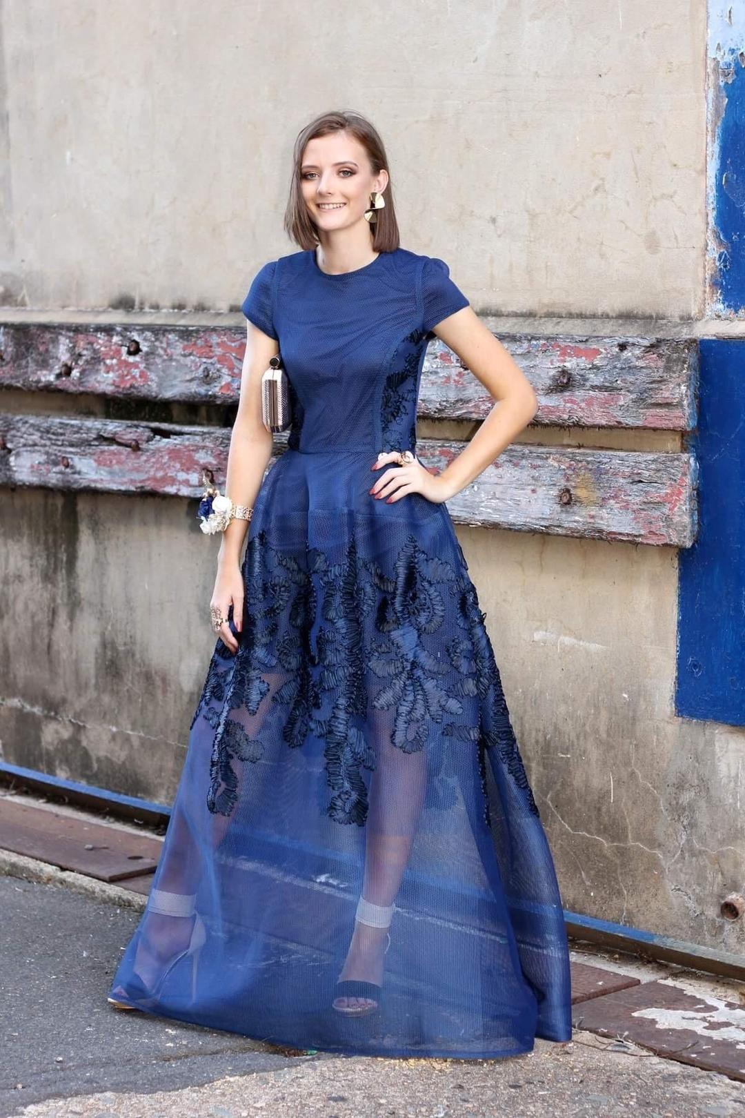 Bronx and Banco Vivien Dress Blue Size 6 for rent on The Volte - main image