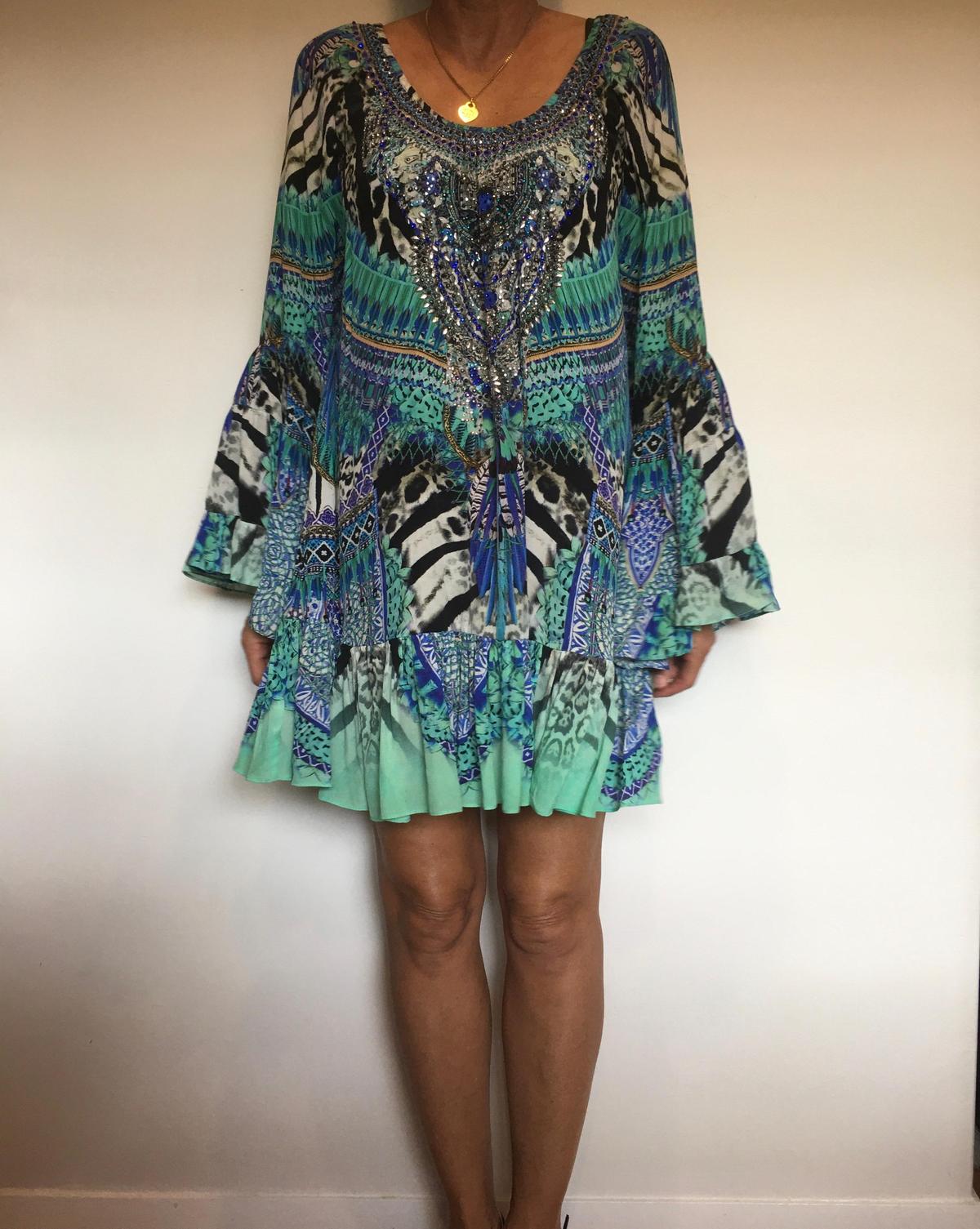 Camilla Mini Dress Blue Size 12 - Image 1