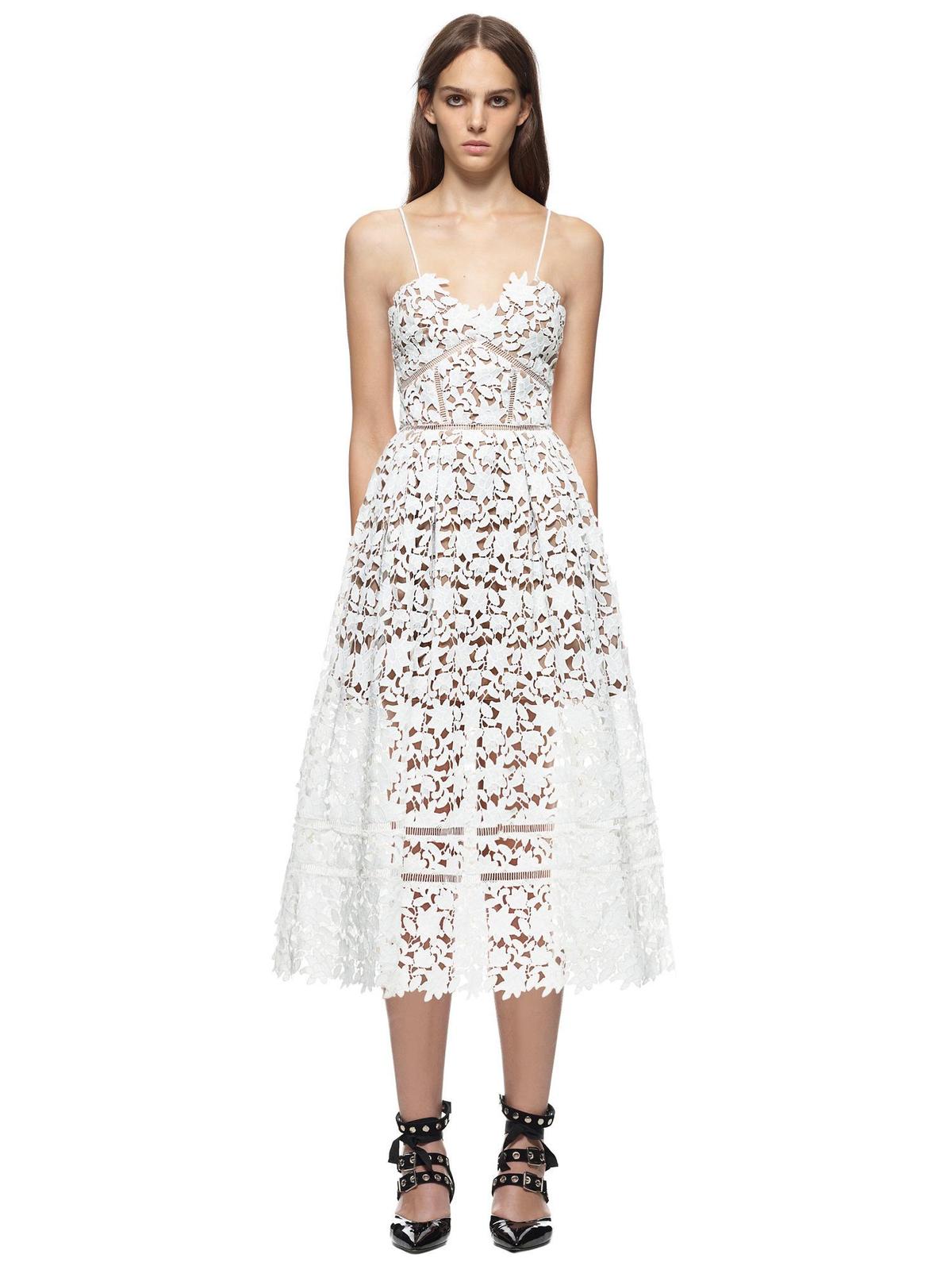 Self Portrait Azaelea Dress White Size 12 - Image 1