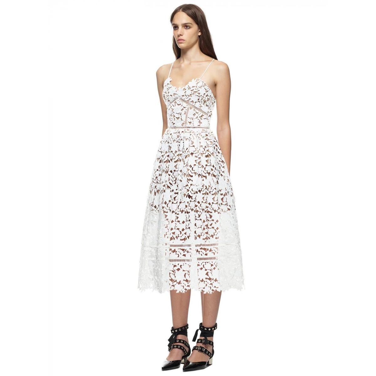 Self Portrait Azaelea Dress White Size 12 - Image 2