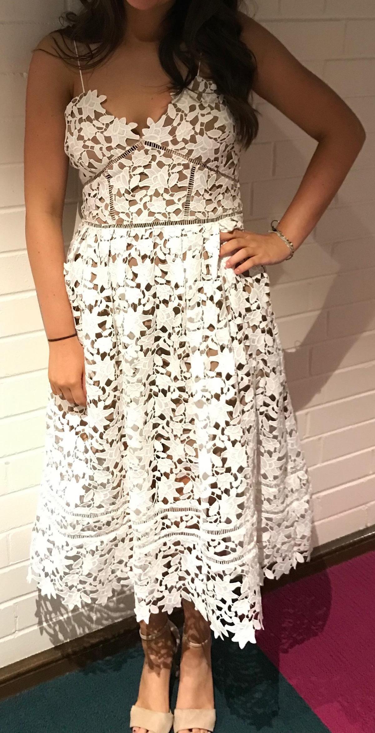 Self Portrait Azaelea Dress White Size 12 - Image 4