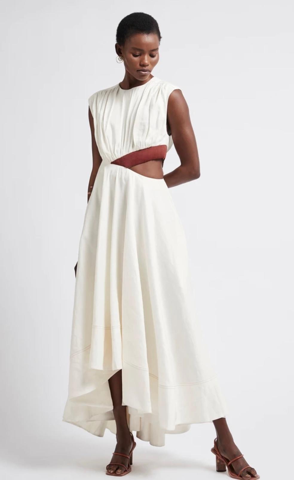 Aje Reflection Cut Out Dress White Size 6 - Image 1