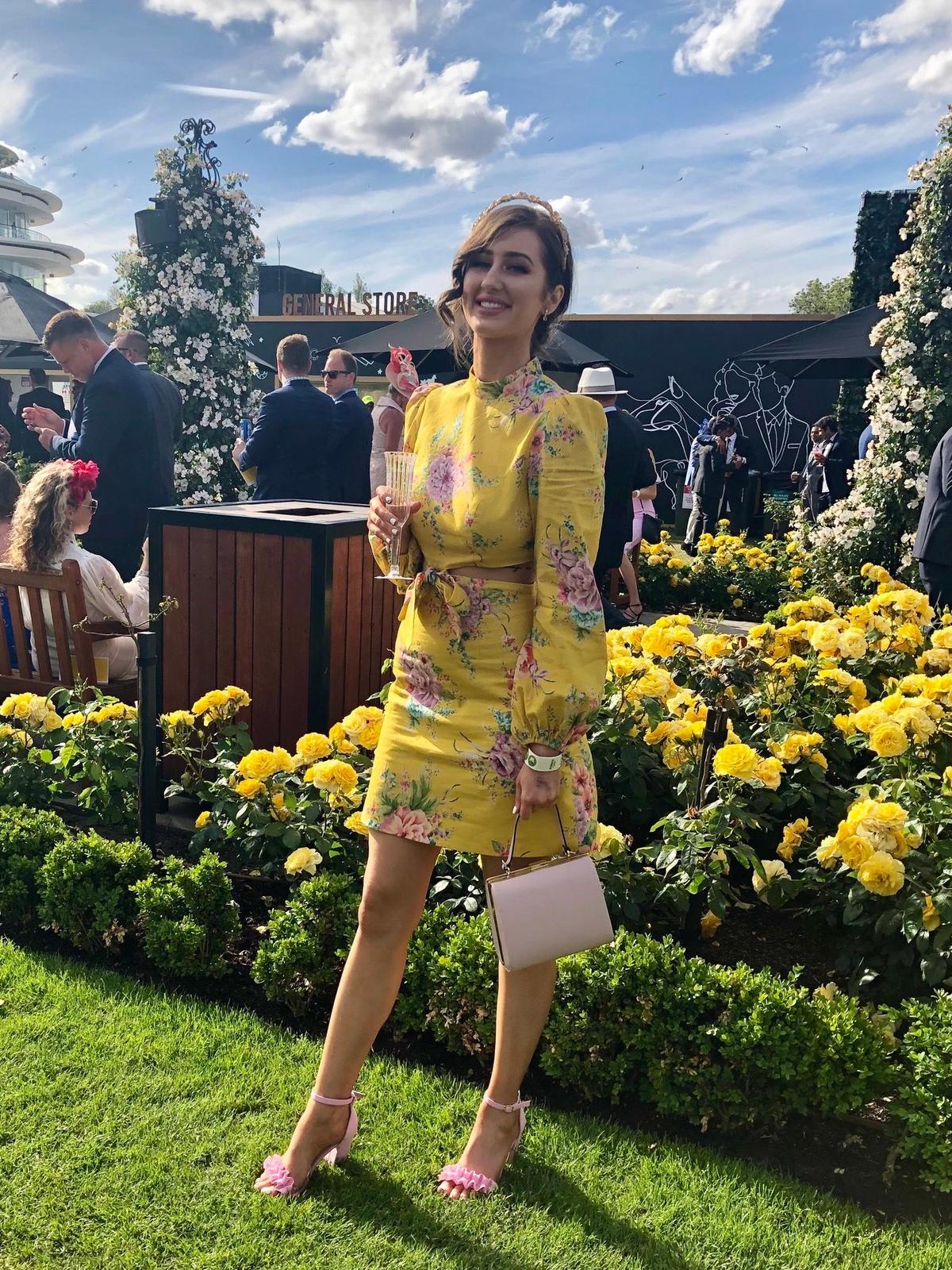 Zimmermann Zinnia Bow Cut Out Short Dress in Golden Floral Size 8 - Image 1