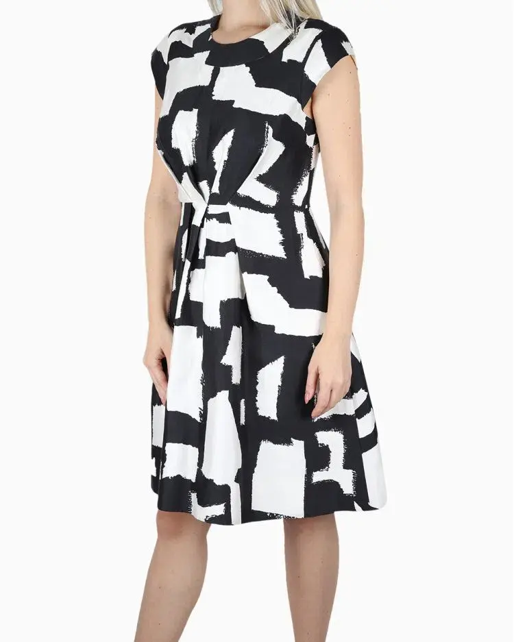 Kate Spade Mariella Dress Black and White Print Size 16 - Image 3