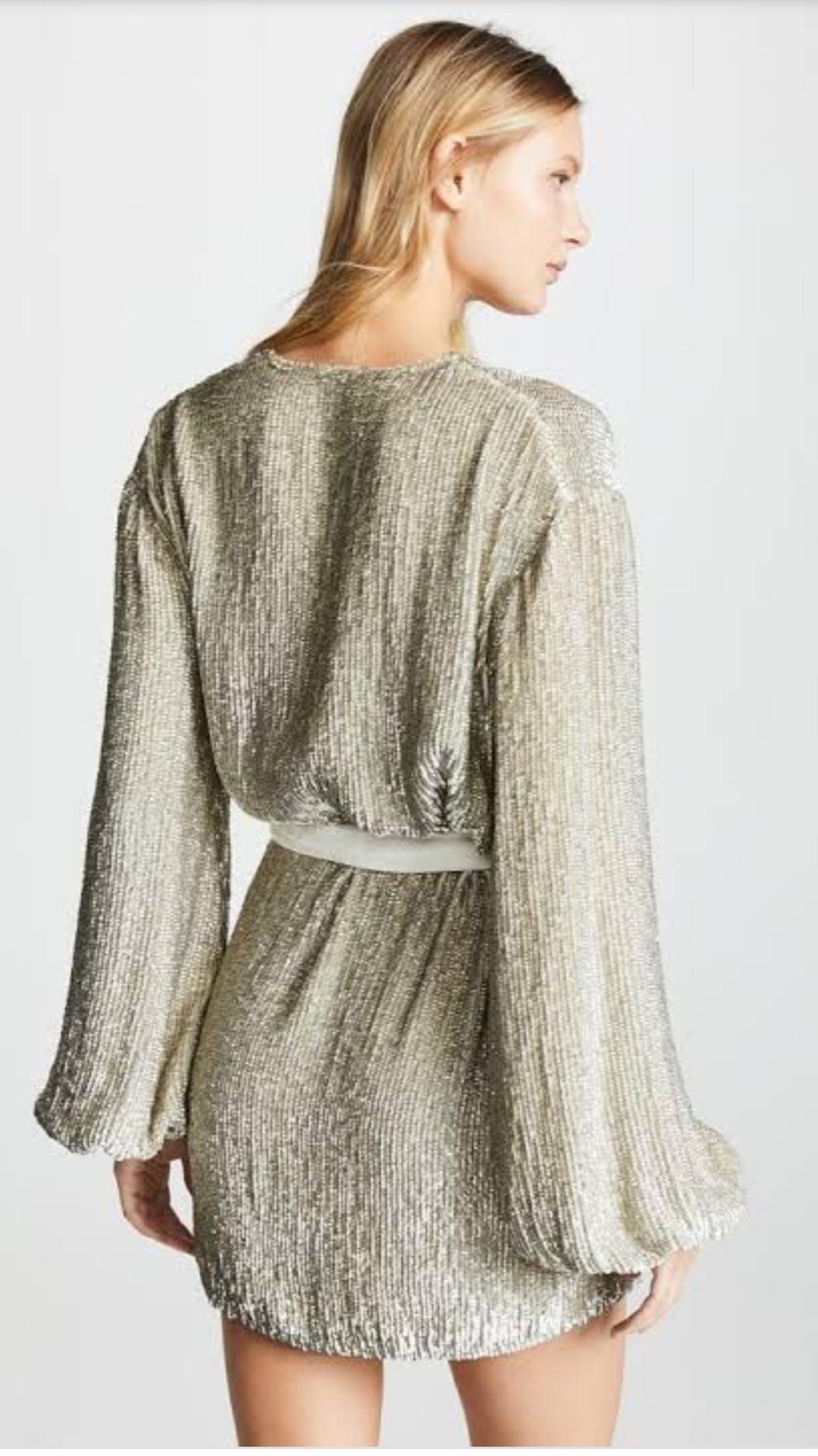 Retrofete Gabrielle Robe Dress Champagne Size 6 - Image 3