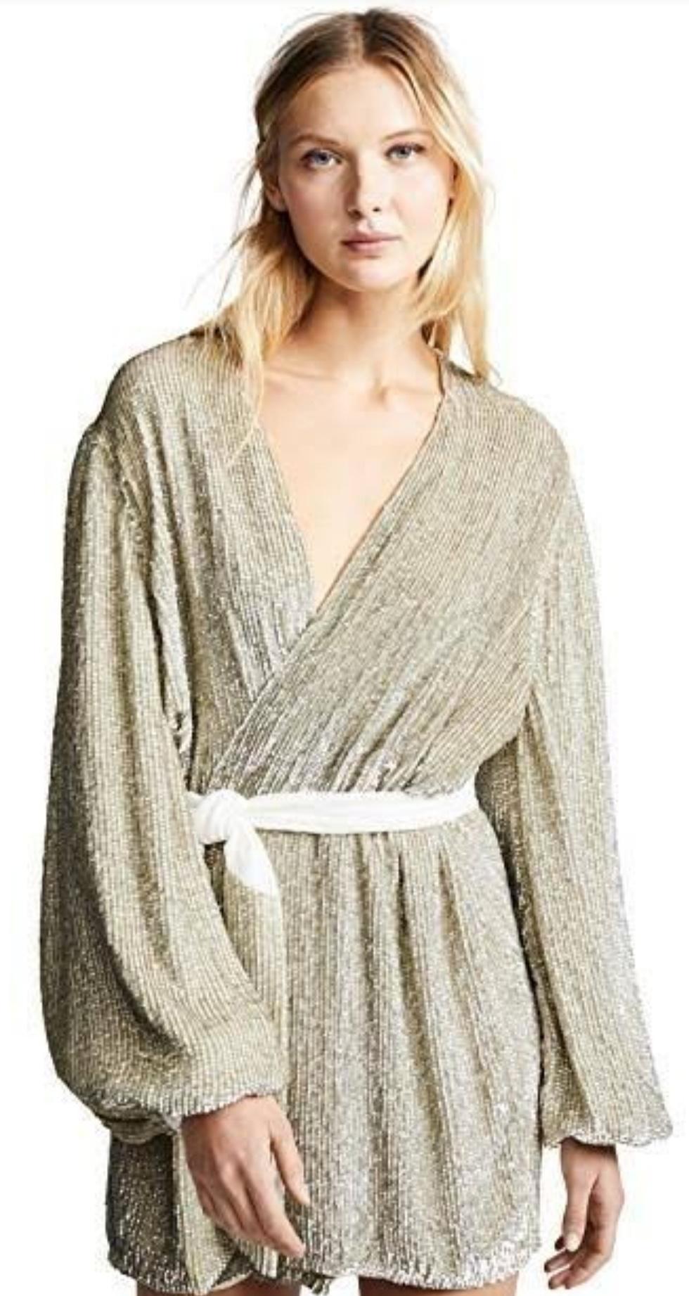 Retrofete Gabrielle Robe Dress Champagne Size 6 - Image 4