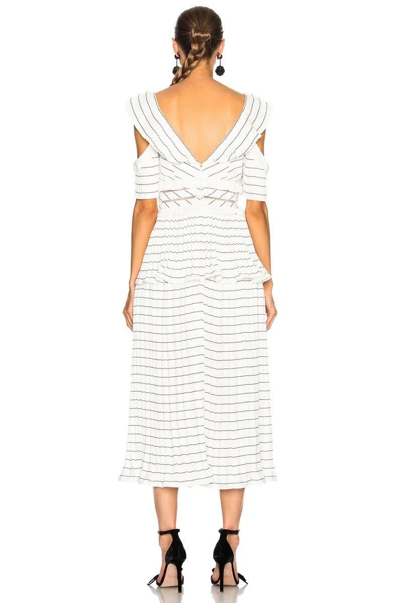 Self Portrait Monochrome Stripe Dress Size 6 - Image 5