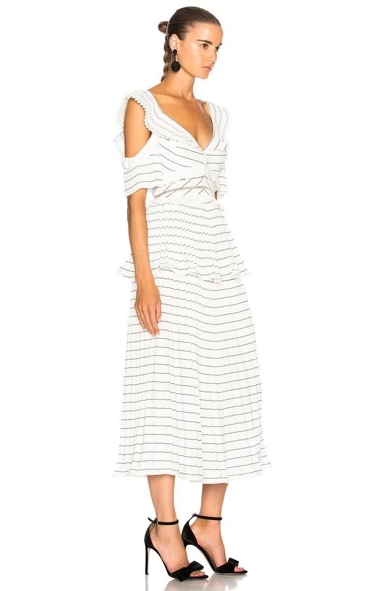 Self Portrait Monochrome Stripe Dress Size 6 - Image 2