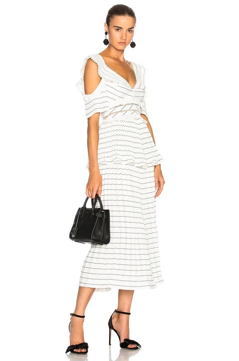Self Portrait Monochrome Stripe Dress Size 6 - Image 1