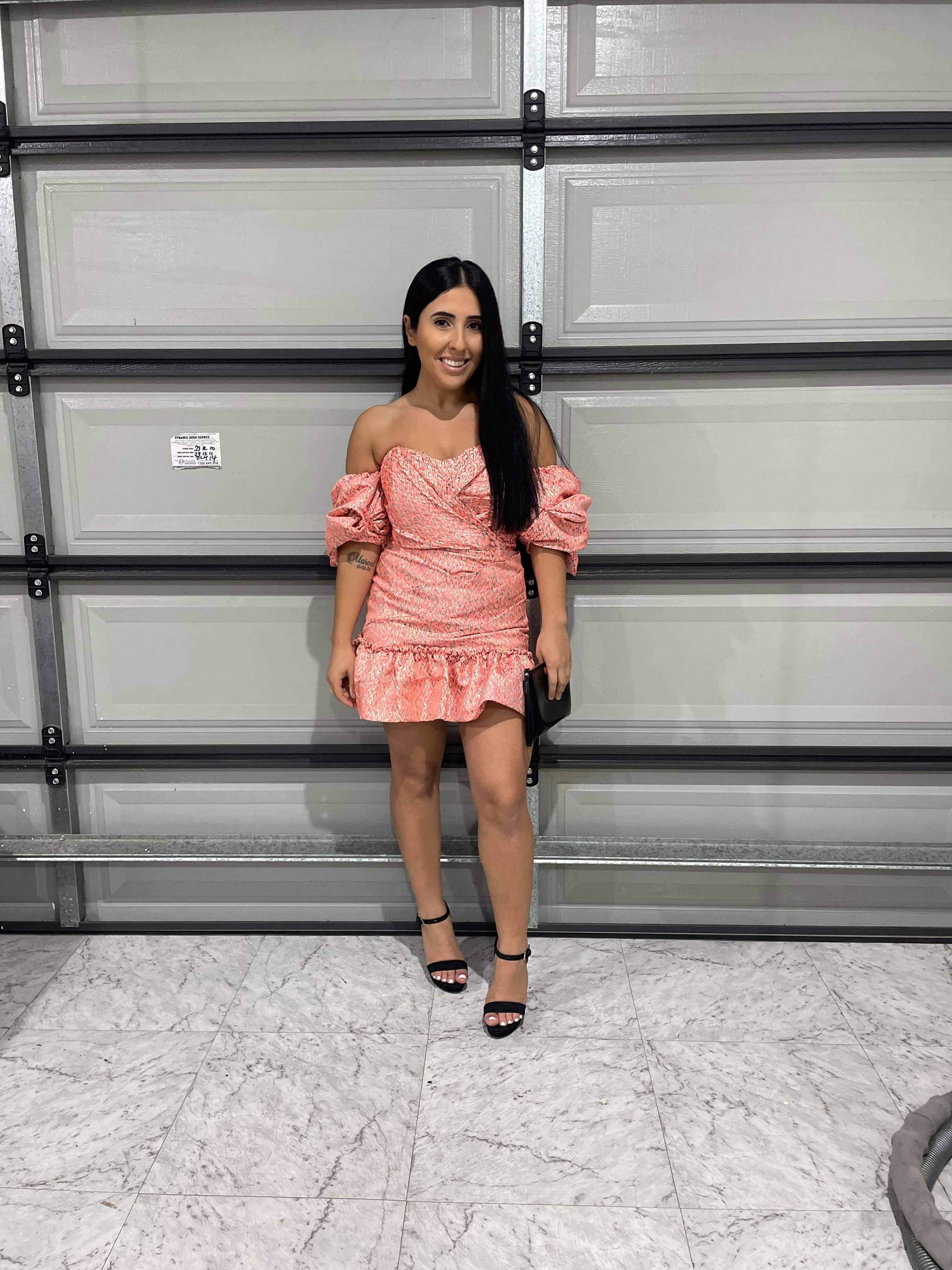 Eliya The Label Charlotte Mini Dress Pink Size 10 - Image 4