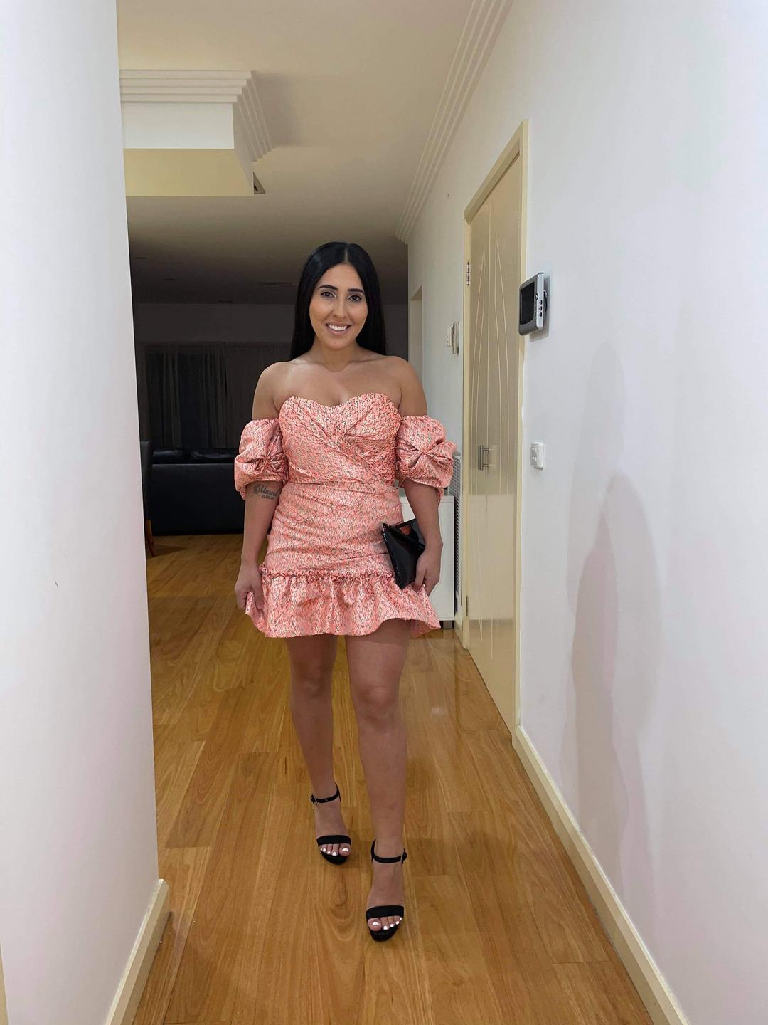 Eliya The Label Charlotte Mini Dress Pink Size 10 for rent on The Volte - main image