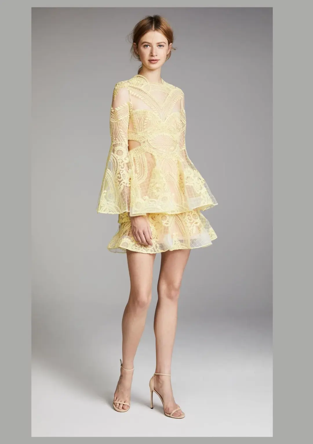 Thurley Chameleon Coachella Mini Dress Yellow Size 12 for rent on The Volte - main image