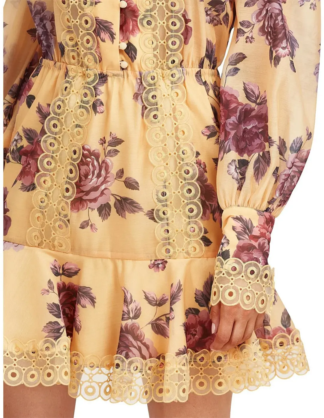 Keepsake the Label Atomic Long Sleeve Mini Dress Butterscotch Garden Floral Size 10 for rent on The Volte - main image