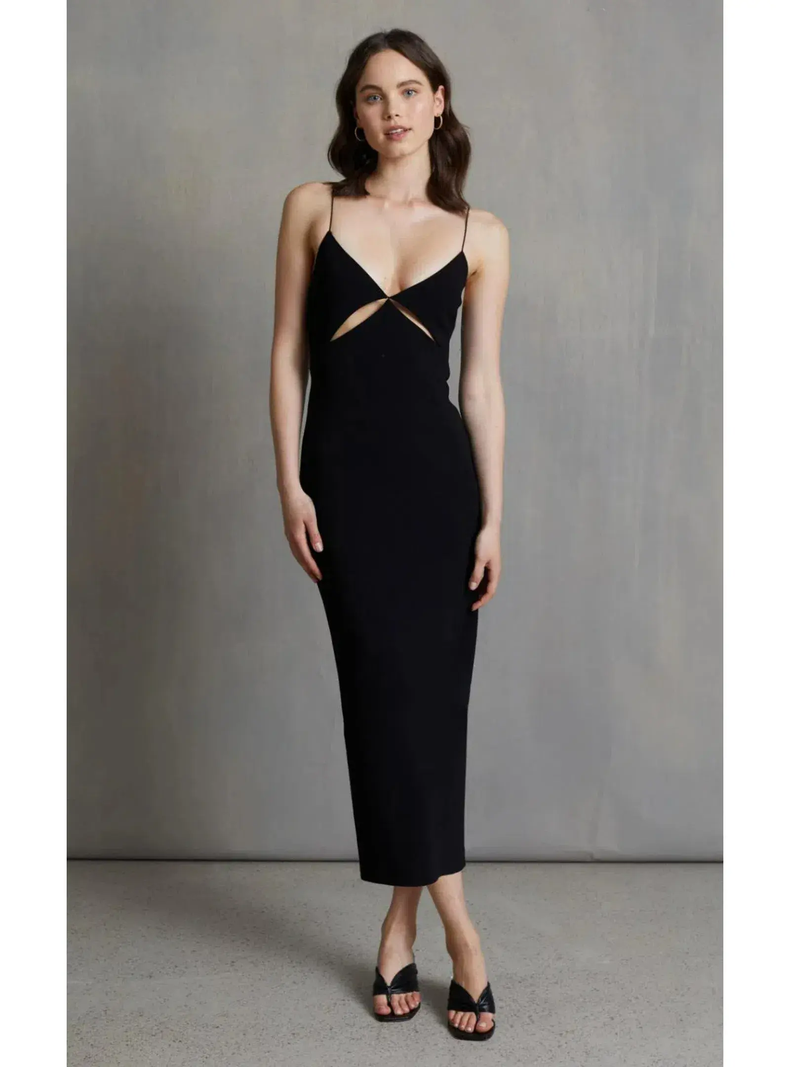 Bec & Bridge Be Mine Cut Out Midi Dress Black Size AU 6 - Image 1