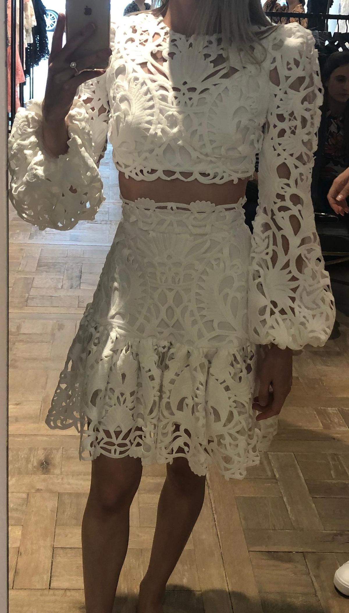 Thurley Utopia White Lace Top & Skirt White Size 6 - Image 2