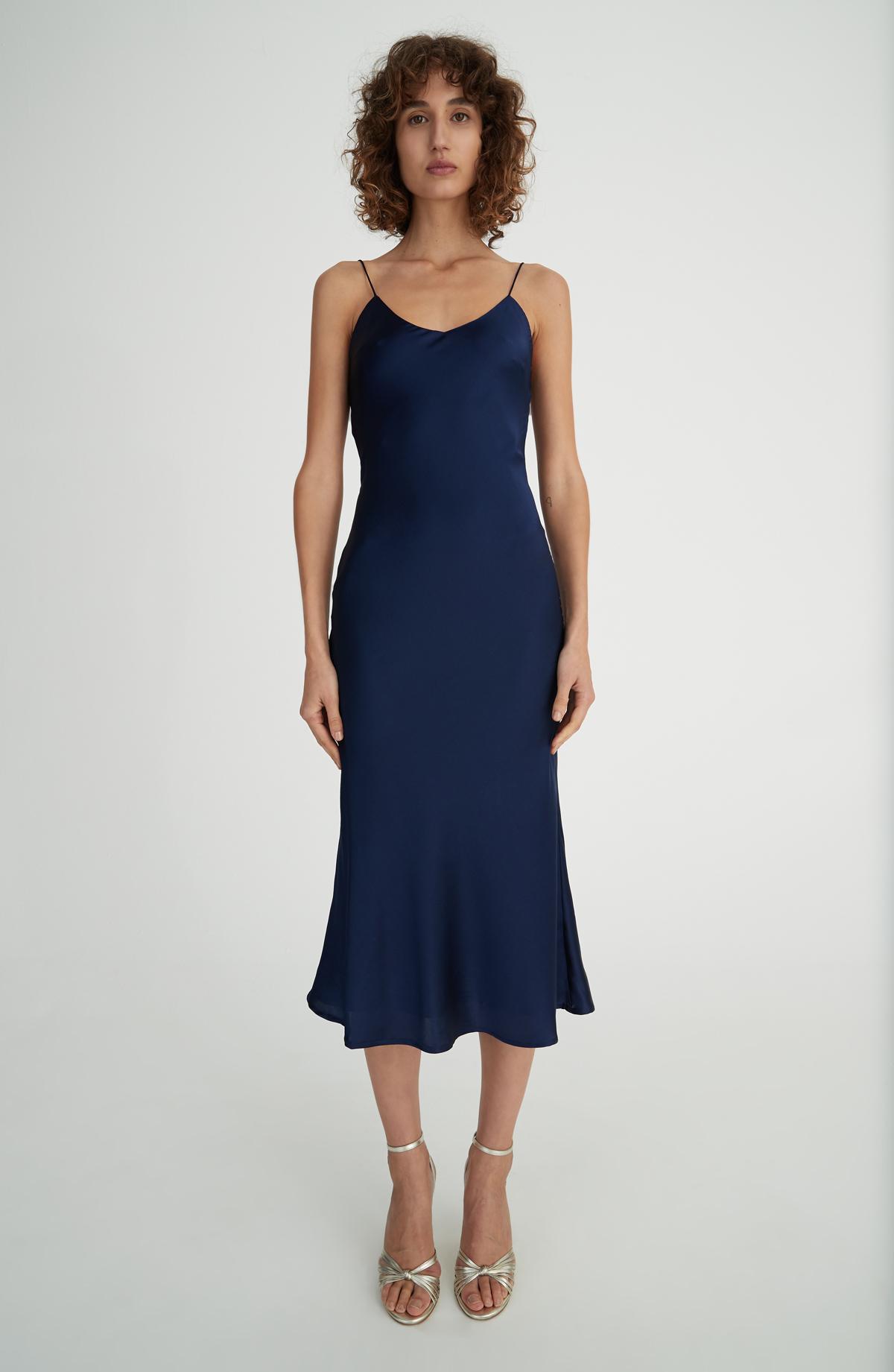 Hansel and Gretel Demi Silk Dress Navy Size 10 - Image 1