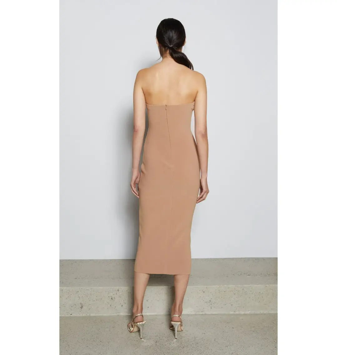 Bec and Bridge Elke Strapless Midi Dress Brown Size M / AU 10 for rent on The Volte - main image