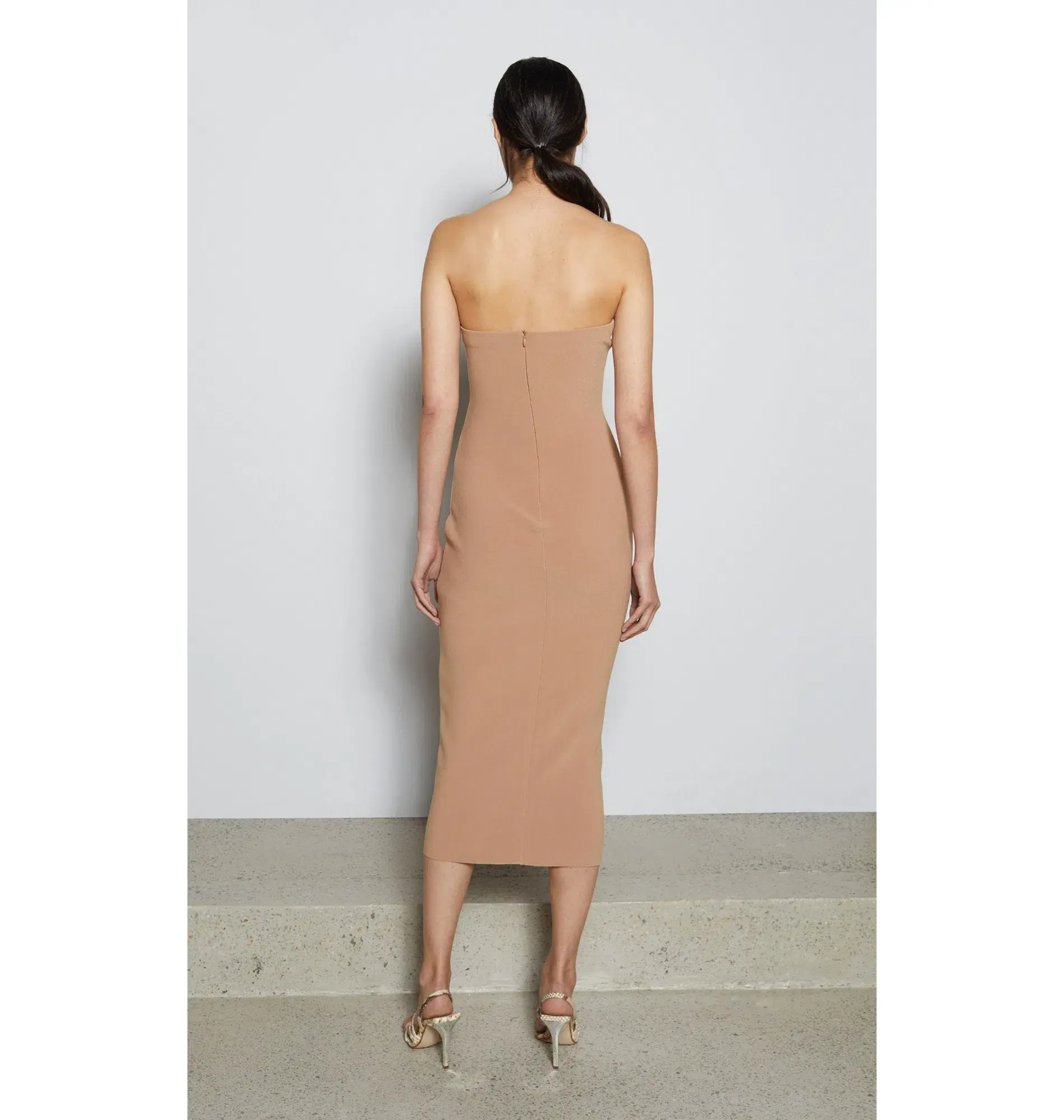 Bec and Bridge Elke Strapless Midi Dress Brown Size M / AU 10 - Image 3