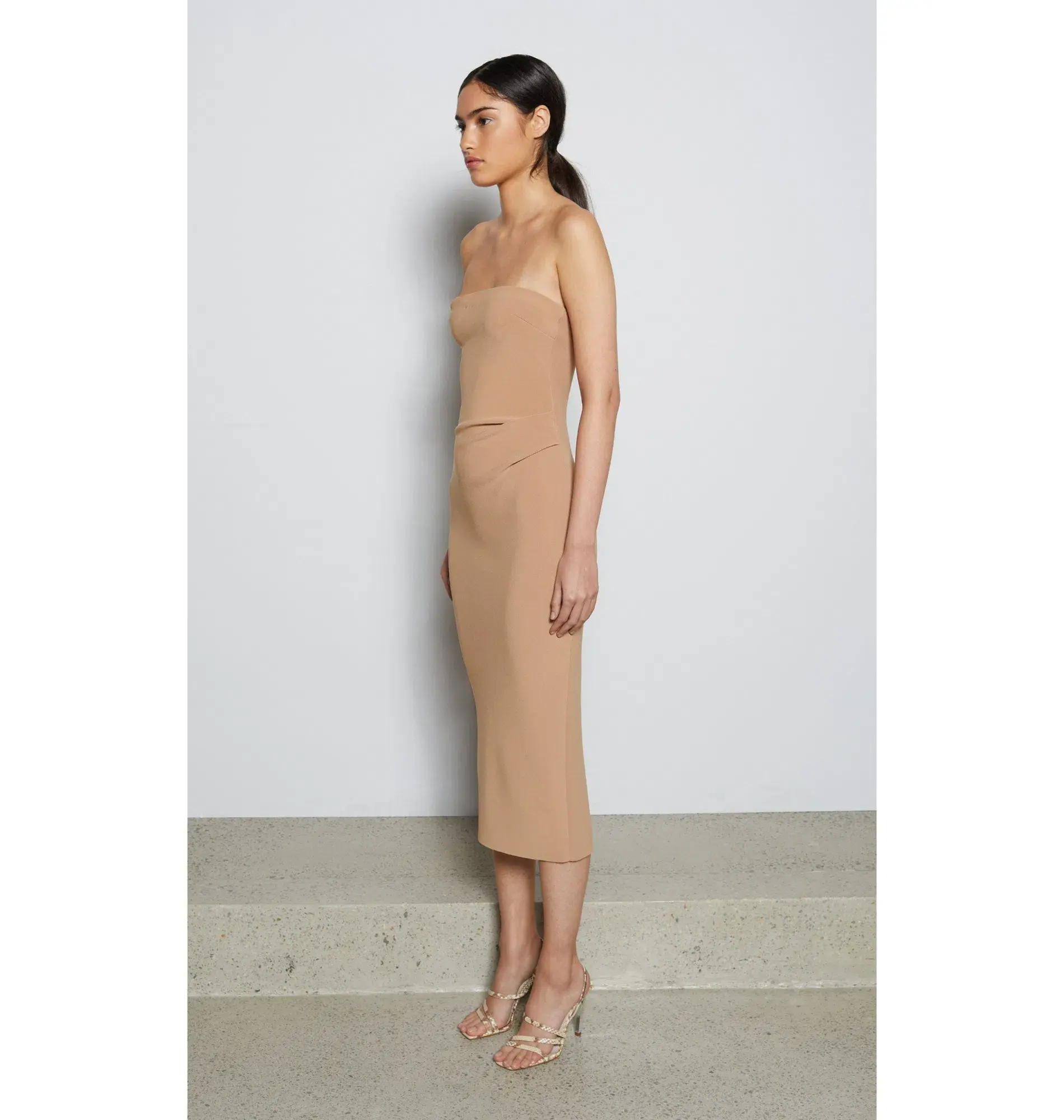 Bec and Bridge Elke Strapless Midi Dress Brown Size M / AU 10 - Image 2