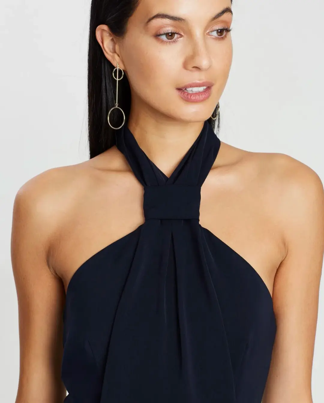 Shona Joy Knot Dress NAVY 12 for rent on The Volte - main image