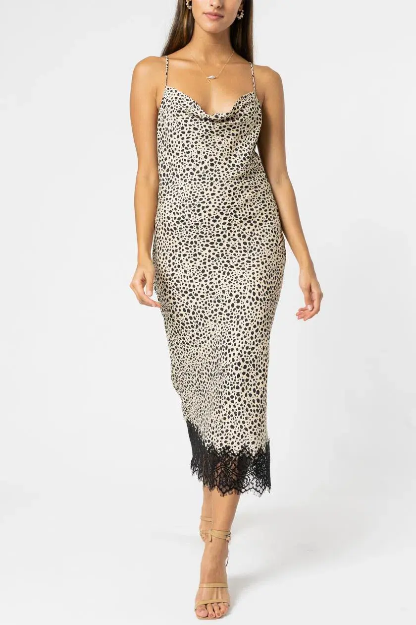 Rebecca Vallance Anya Slip Midi Dress Print Size 8 - Image 1