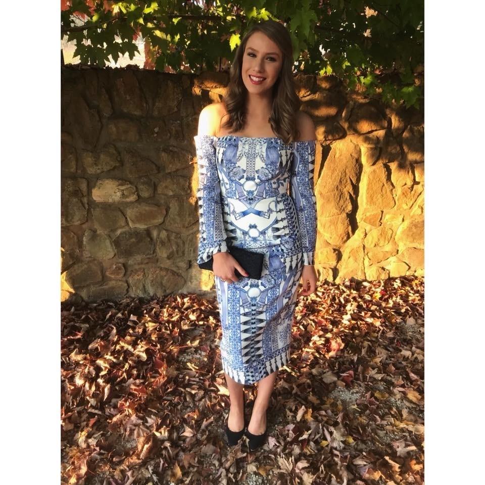 Thurley Wedgewood Print Bonded Dress size 10 for rent on The Volte - main image