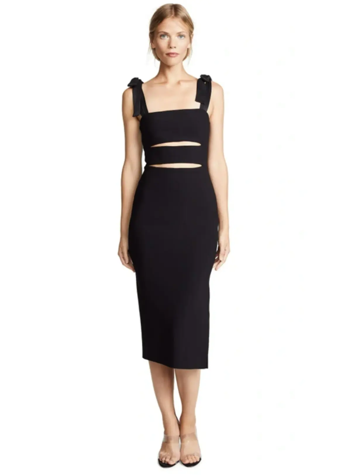 Bec & Bridge Tasha Cutout Midi Dress Black Size AU 6 - Image 1