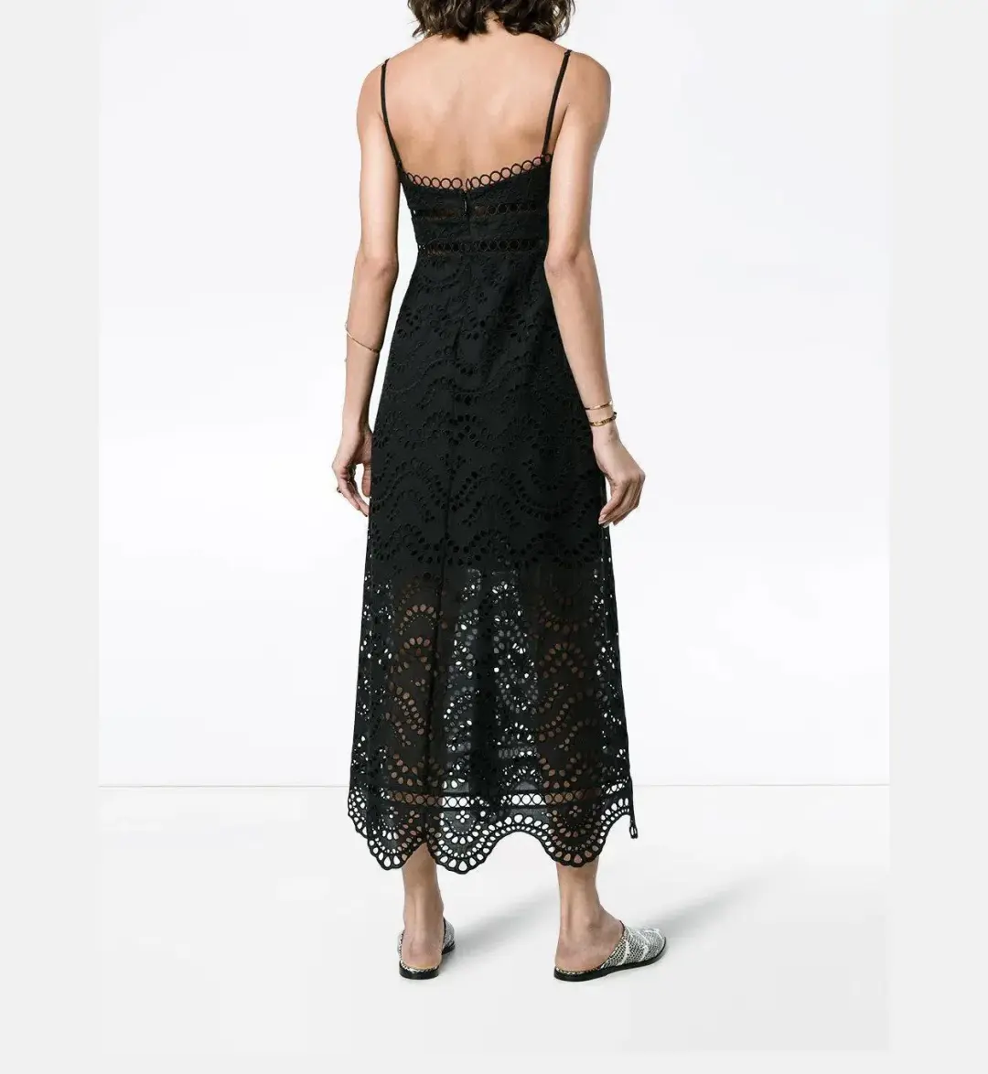 Zimmermann Jaya Wave Midi Dress Black Size 2 / Au 12 for rent on The Volte - main image