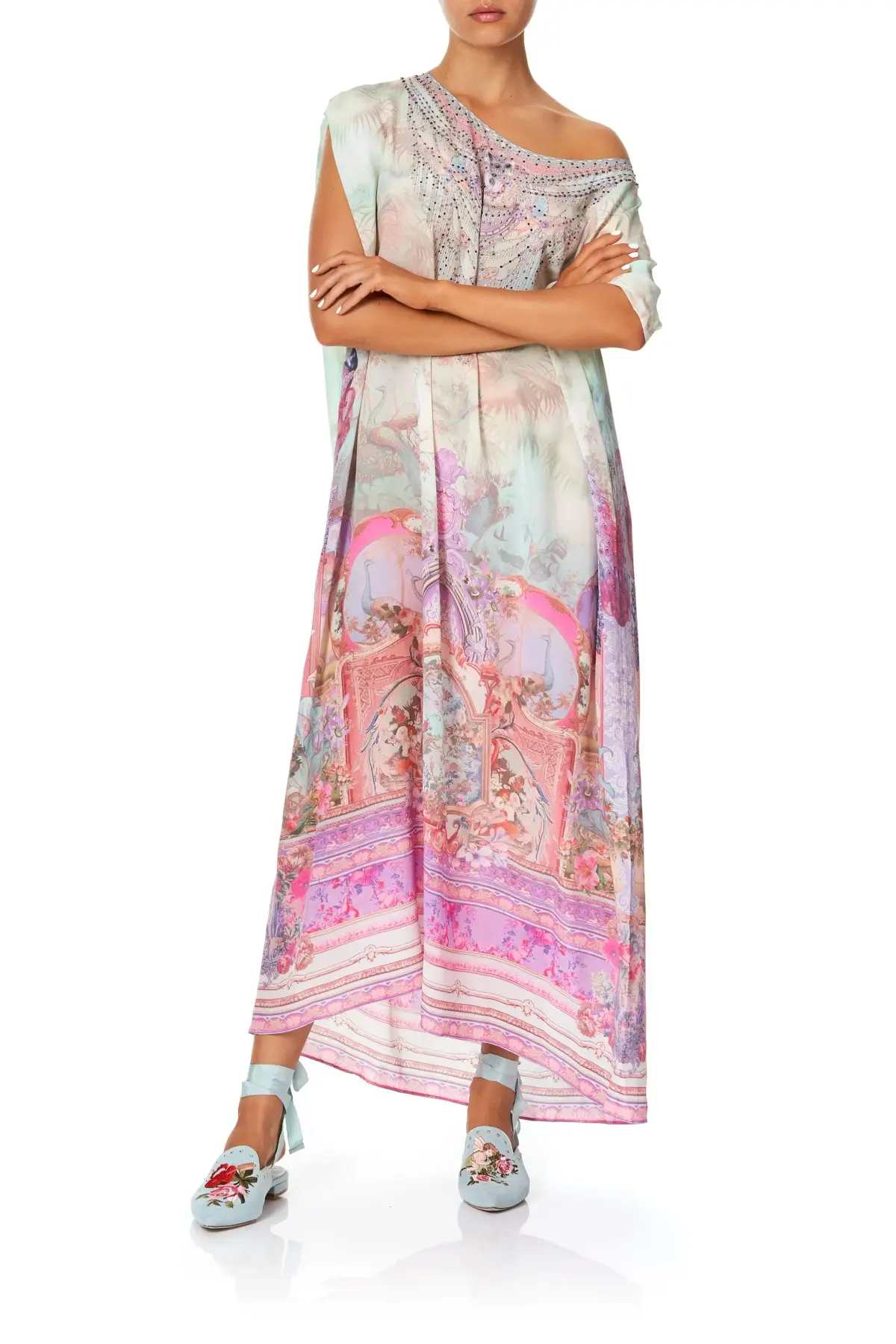 Camilla Slim Line Round Neck Kaftan Electron Libre Print Size 12 - Image 4