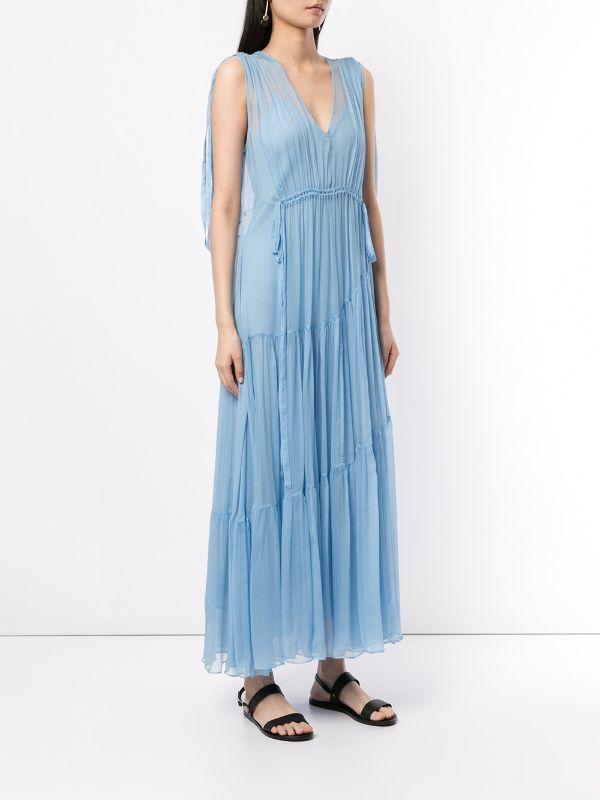 Lee Mathews Petra Tiered Dress - Blue - Image 1
