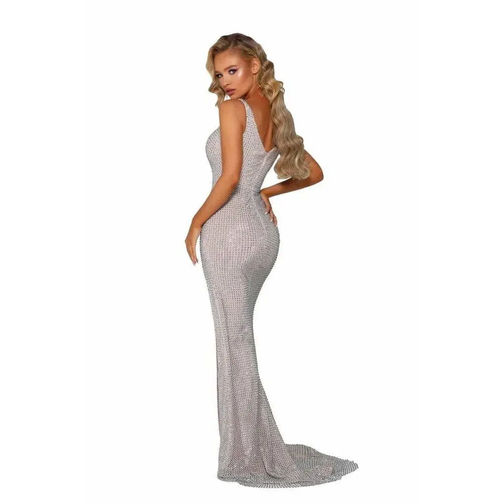 Portia and Scarlett PS6329 Embellished Formal Gown Silver Size 8 - Image 2