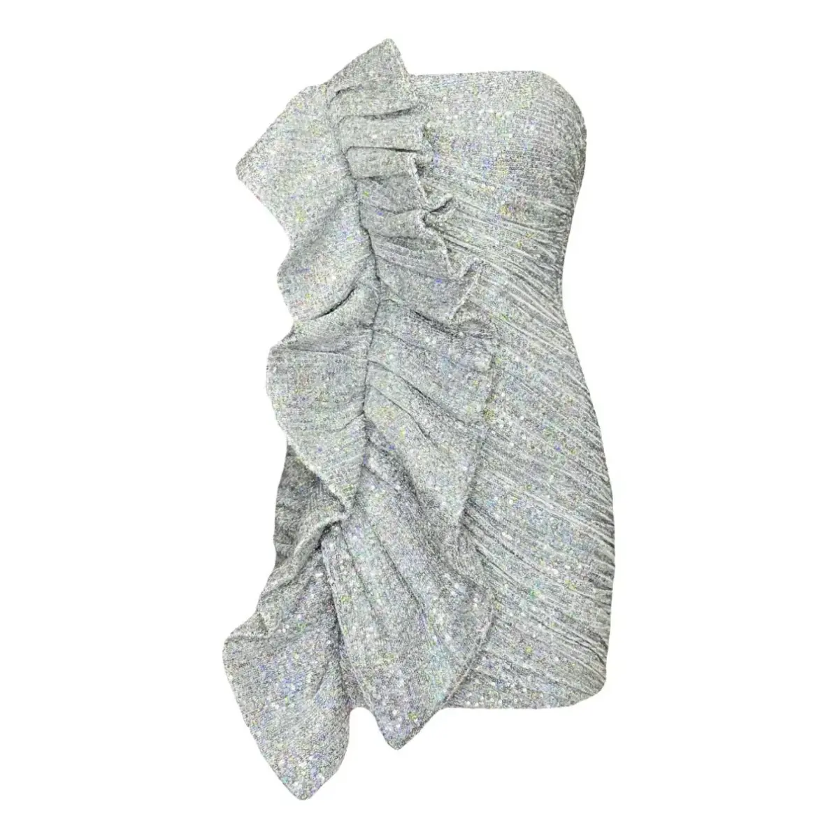 House of CB Grace Mini Dress Silver Size 8 - Image 4