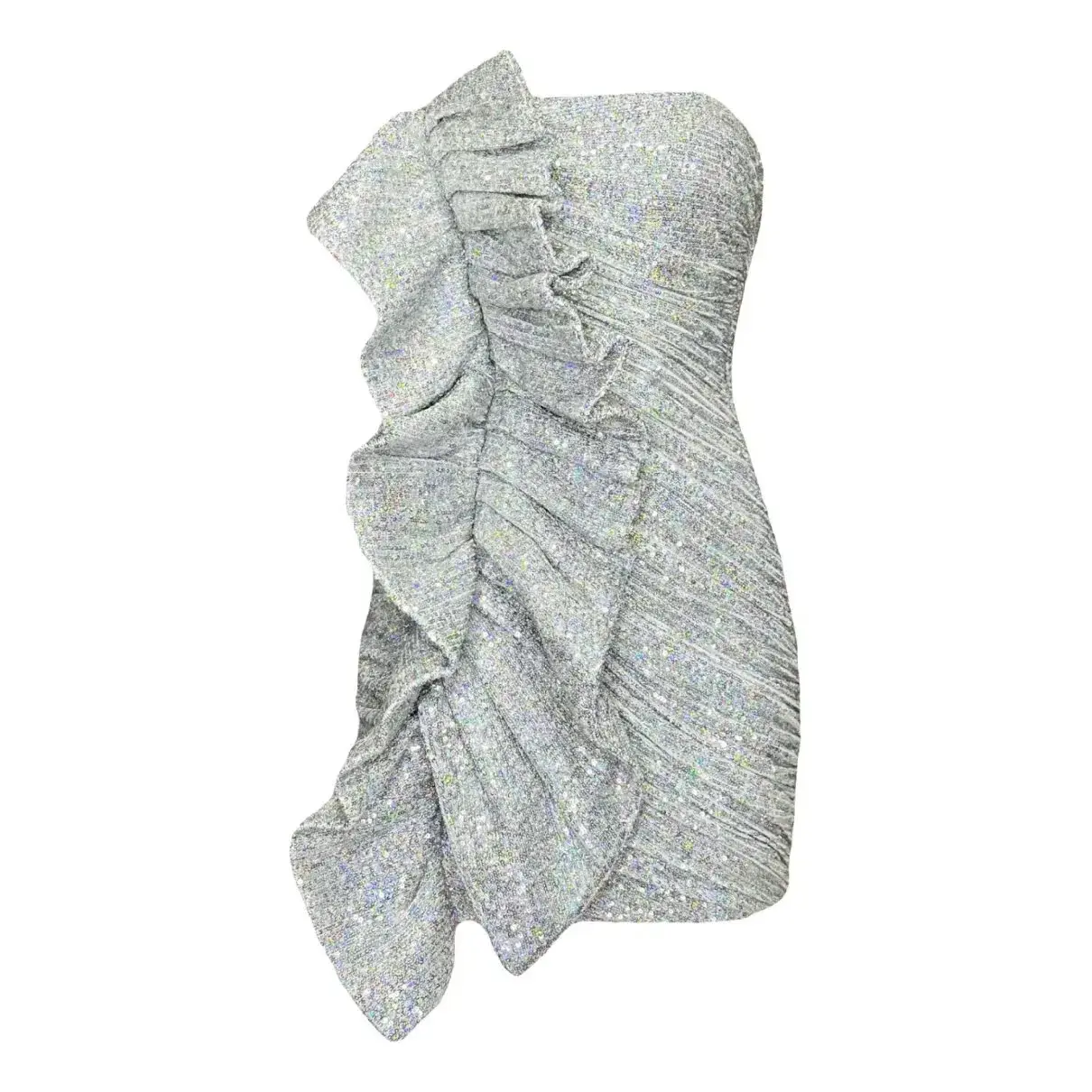 House of CB Grace Mini Dress Silver Size 8 - Image 4