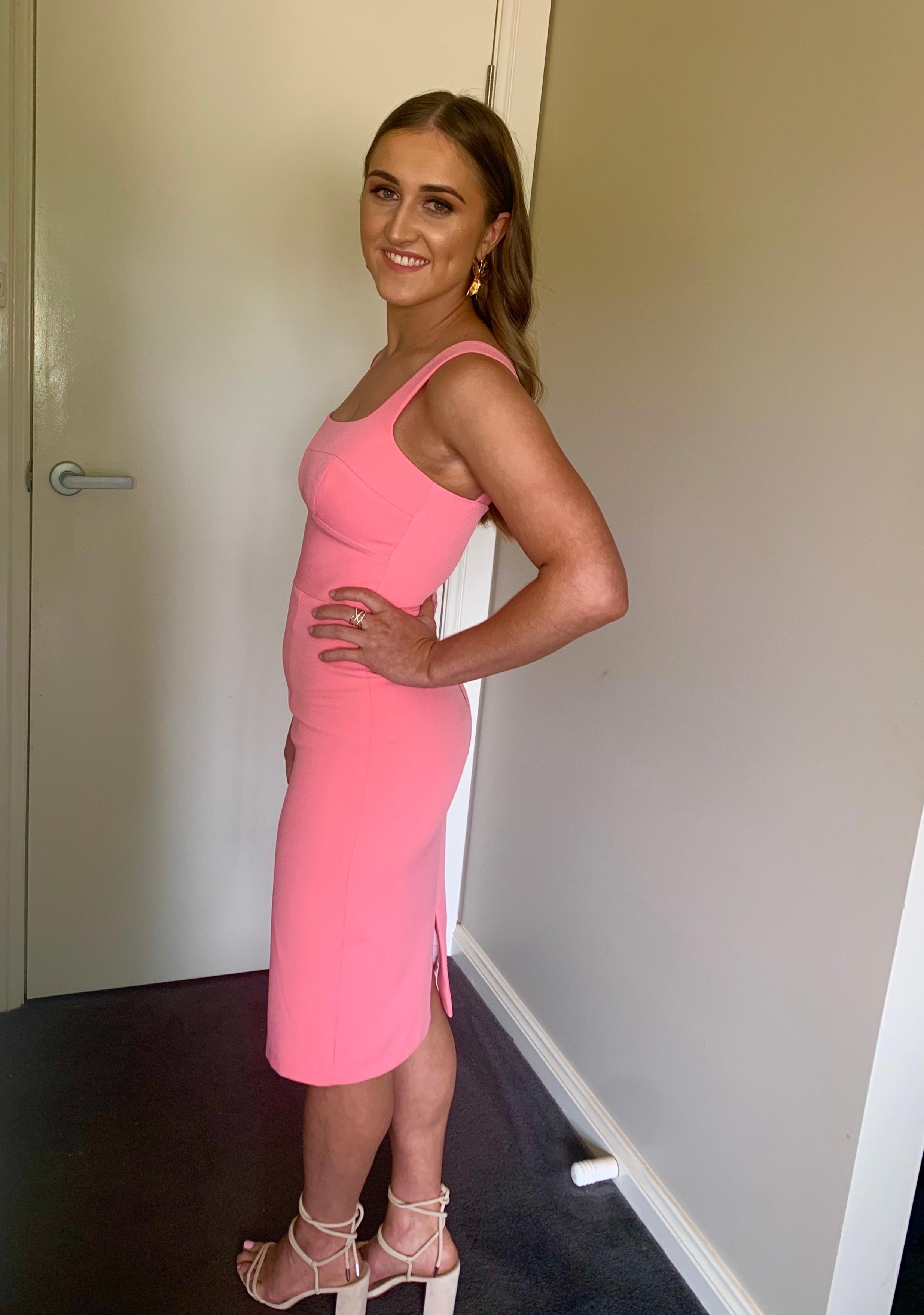 By Johnny Panelled Bust Midi Dress Pink Size 8 - Image 4